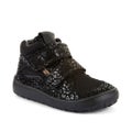 Froddo Barefoot TEX Autumn, Black+ "Leopard" 26/27 (TEX membrane, water-resistant textile / shiny print leather, textile lining) - Extra Grip sole (Lifolit)