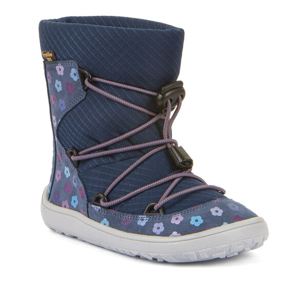 Froddo Barefoot TEX Track Wool (25-35), Denim+ / Flowers '25 (snowboot) - paljasjalkakengät lapsille / Talvi (251-9)