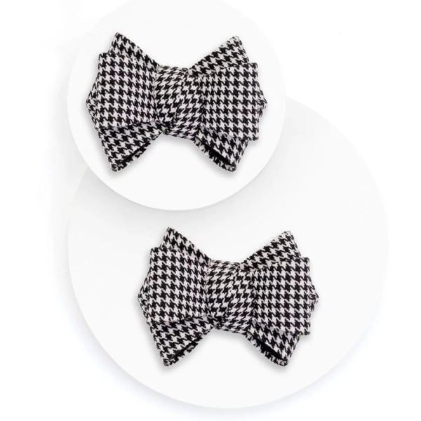 Shapen rusettikoriste ruutukuosilla, Bow Clip Black & White - paljasjalkakeng&auml;t / sandaalit / ballerinat