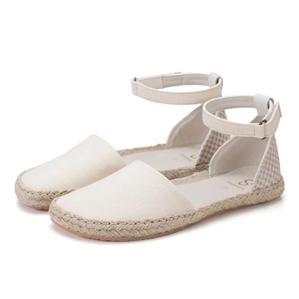 Shapen Festa WIDE (36-41), Natural '26 (vegan) - paljasjalkaespadrillet / PJ-sandaalit aikuisille