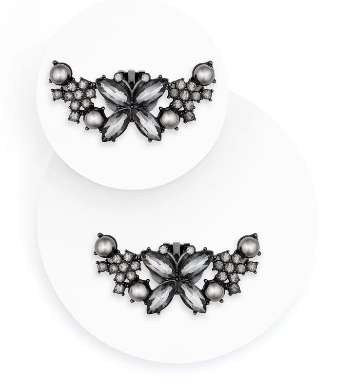 Shape Shoe Clips, Black Crystal (musta metalli / kristalli)